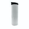 White Double Wall Stainless Steel Hot and Cold Skinny Tumbler - custom artwork