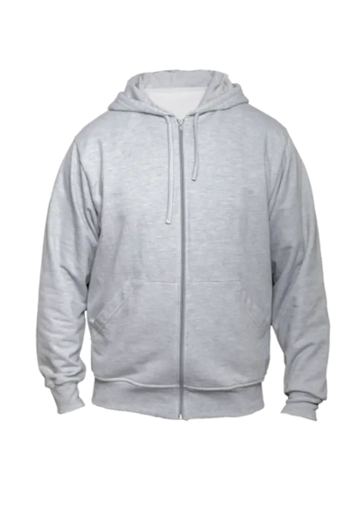 Fleece hoodie zip melange